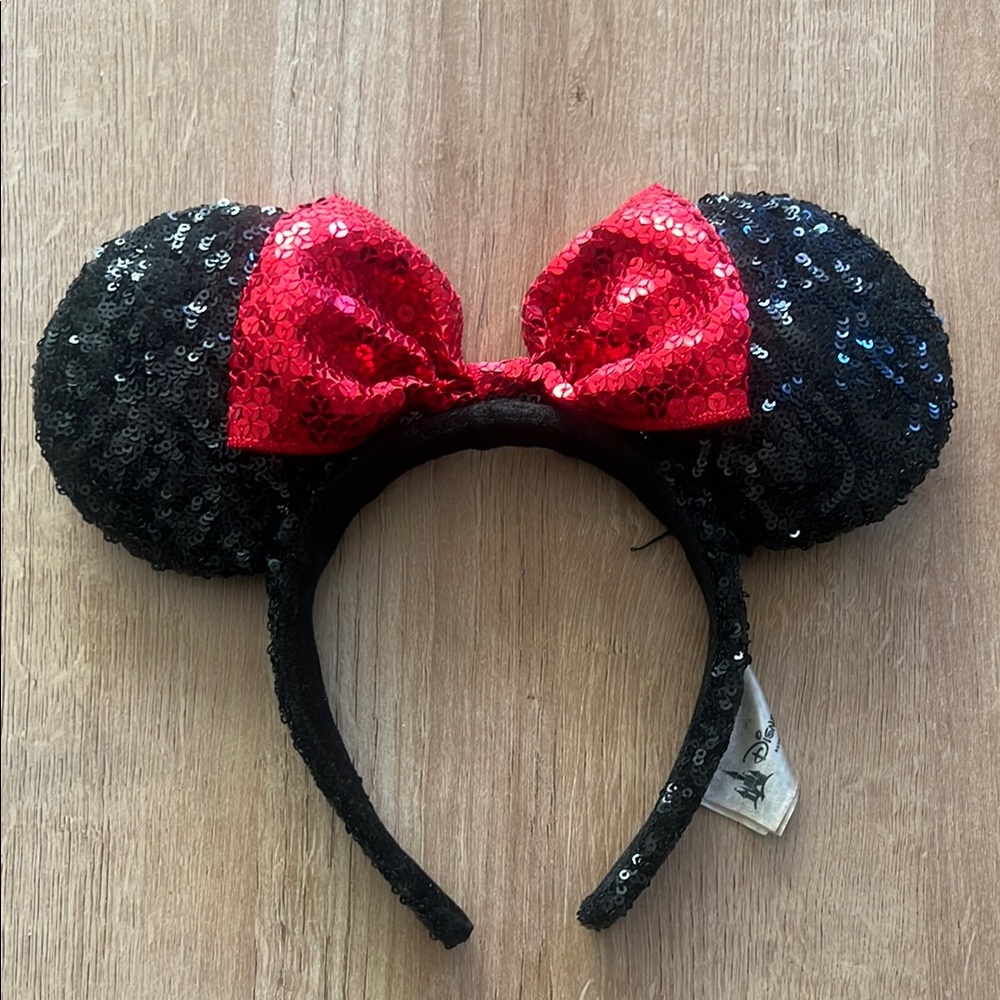Disney Black and Red Sequin Minnie Mouse Ears